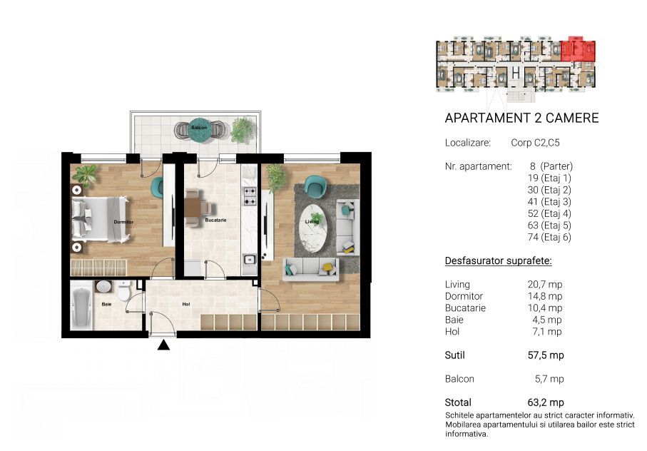 Apartament 2 camere Decomandat | Încălzire în Pardoseală | Metrou