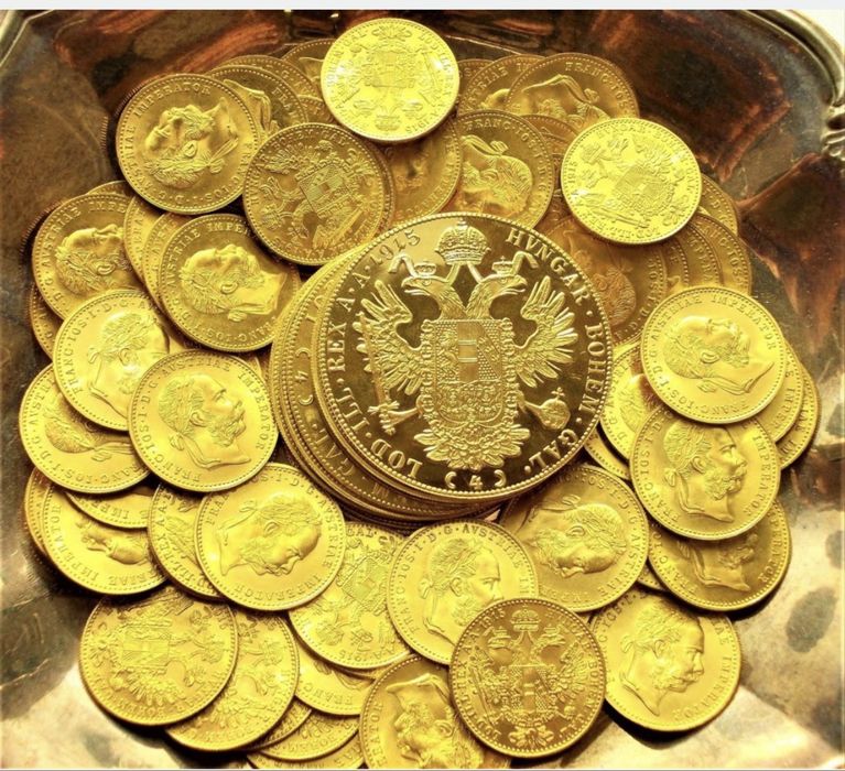 Vand monede placate cu aur de 24k 1:1 ies pe piatra !
