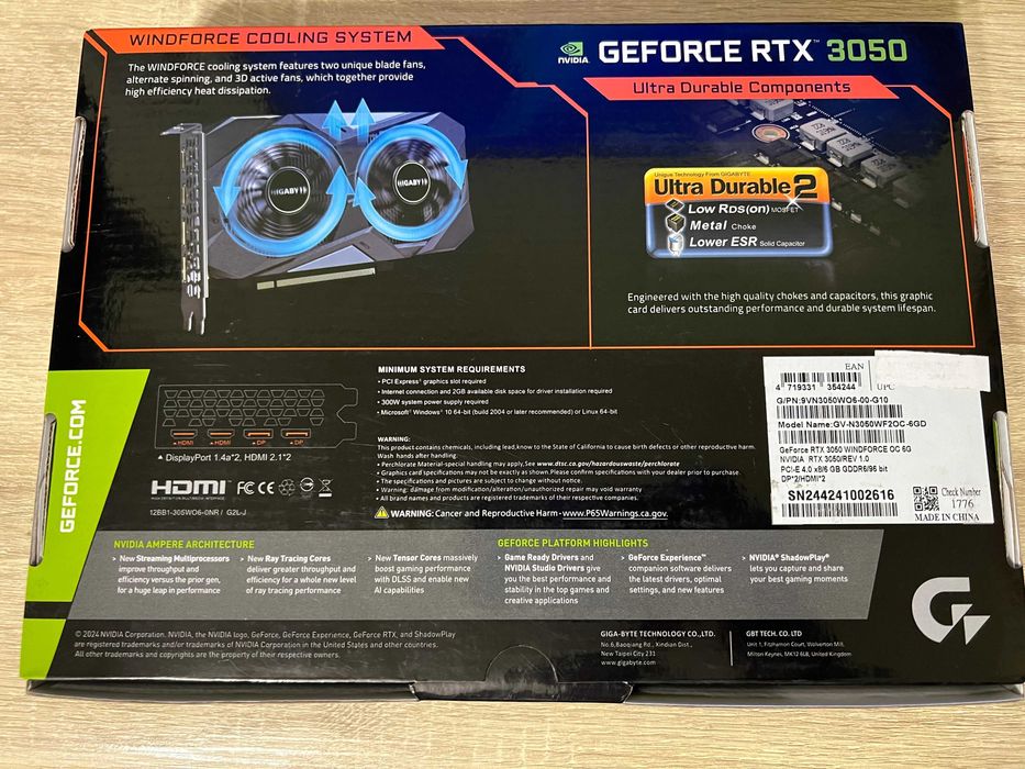 Placa Video RTX 3050 6GB