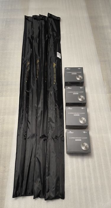 SET 4 Lansete EastShark EBISU CARP 3.90 m 3.75LBS + 4 Mulinete 10000