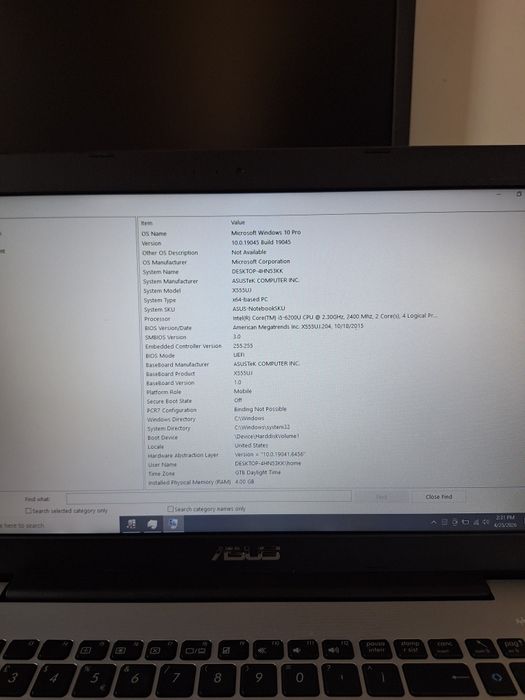 Laptop Asus X555UJ , i5 6200U, 4GB , ssd 256 GB, GeForce 920M 2Gb