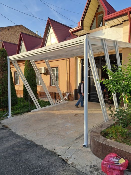 Навес лексан Профнастил