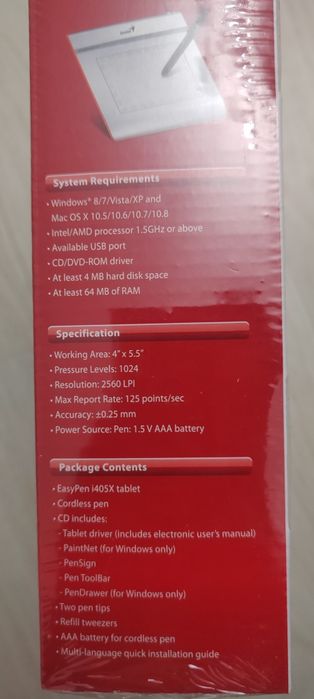 Графический планшет Genius EasyPen i405X