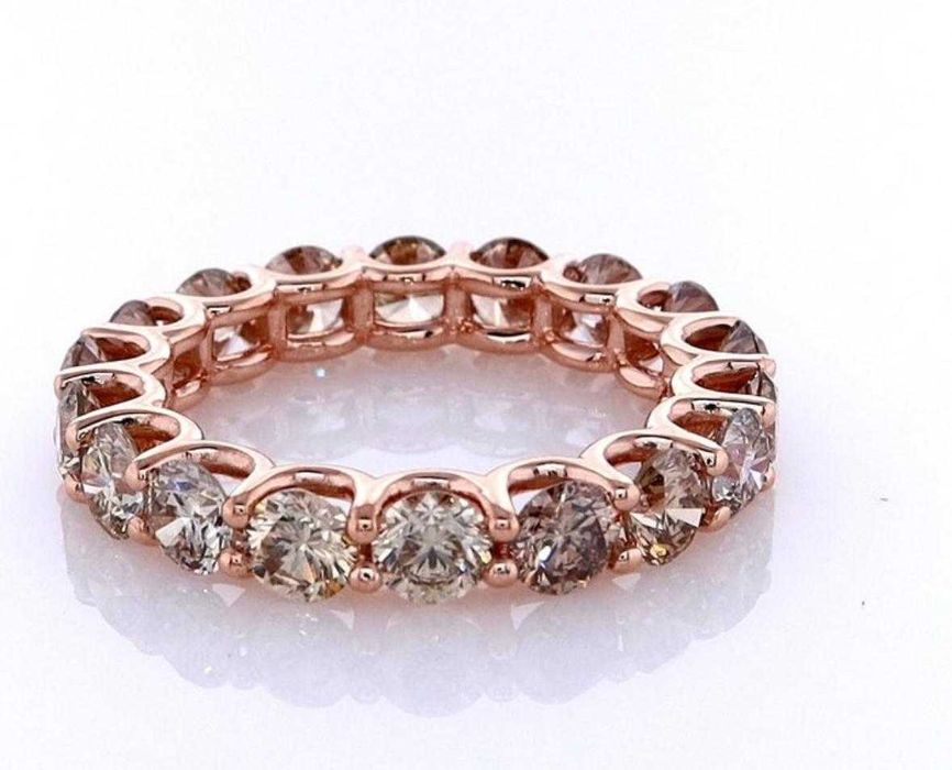 Inel aur roz eternity/tenis cu diamante naturale 3.50 ct -certificat