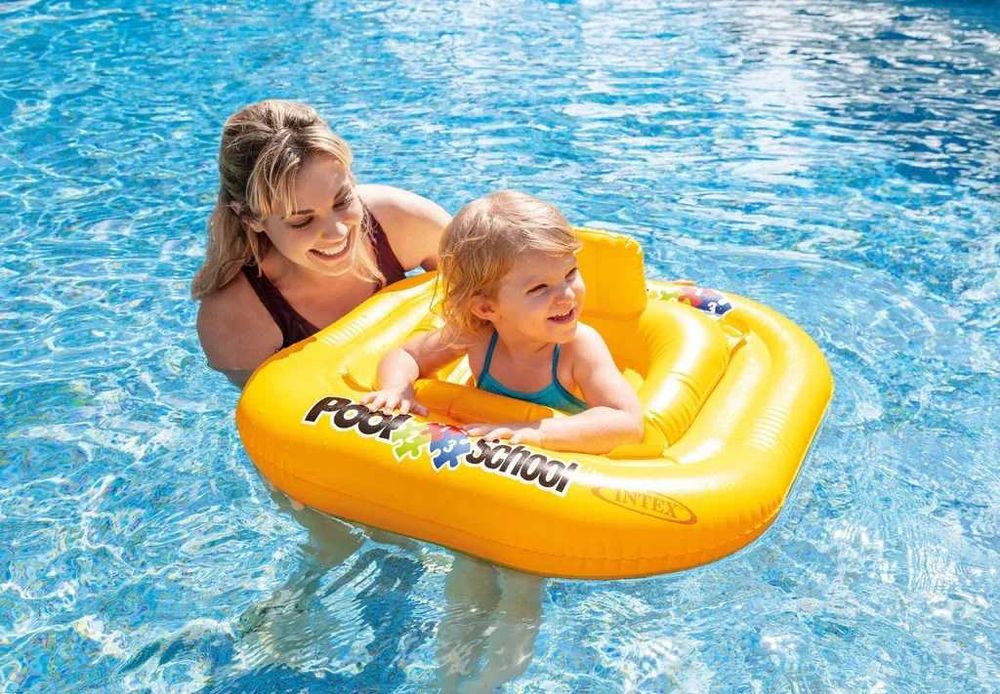 Бебешки Надуваем пояс Intex Pool School Deluxe, квадратен, 79 см