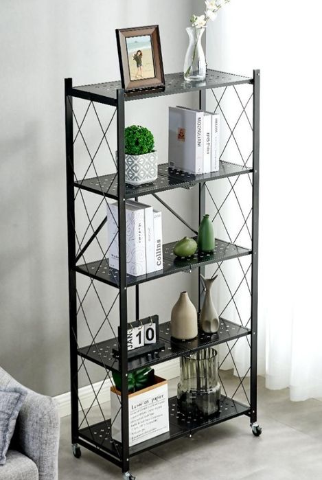 Стеллаж металлический с полками в комнату для дома открытый напольный