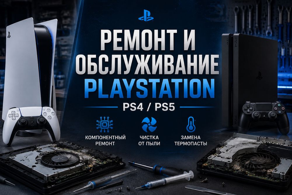 Ремонт Чистка Обслуживание Playstation PS4 PS5