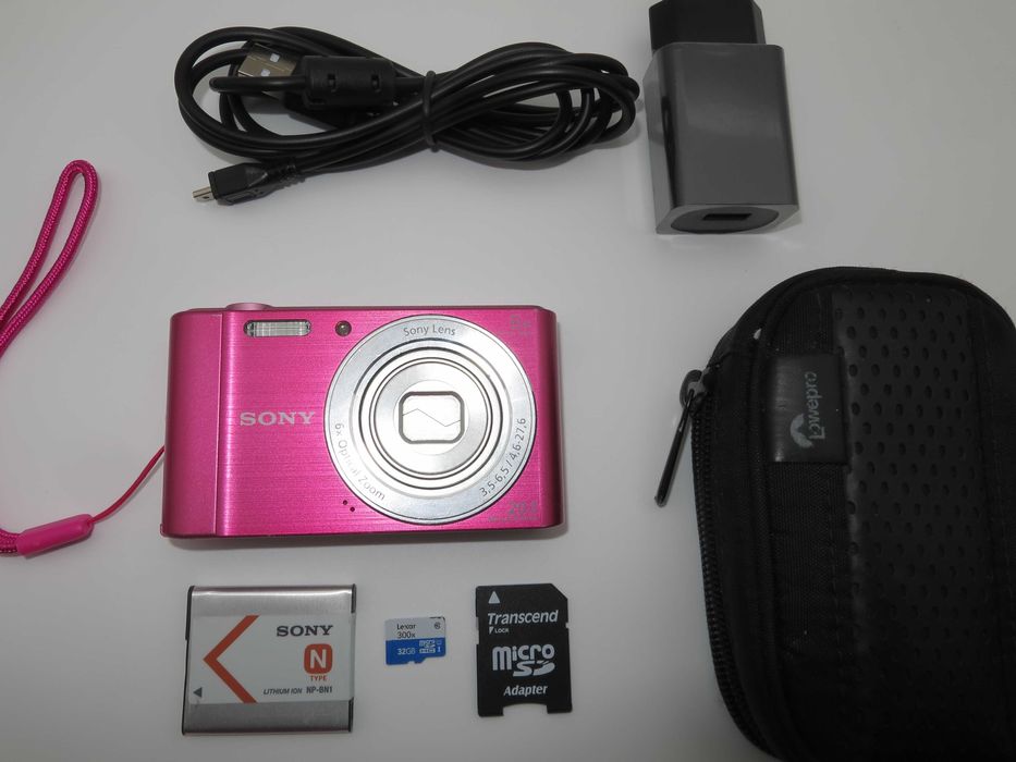 Sony Cyber-shot DSC-W810 ултра компактен цифрова фотоапарат, розова дигитална камера, 20 MP, 6x оптичен зум, отлично състояние