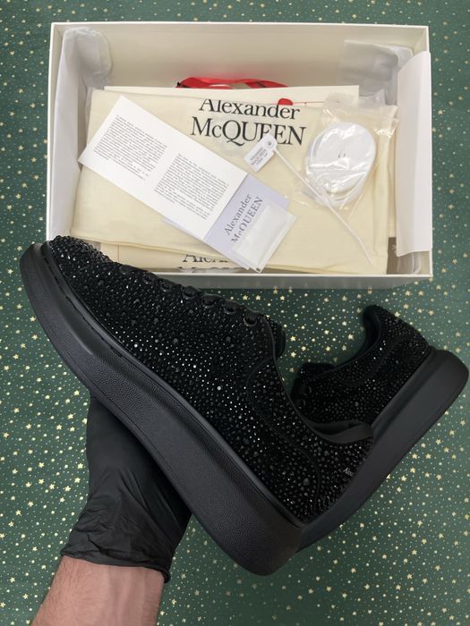 Alexander McQueen Black Crystal Classic Sole Ultra Premium Quality