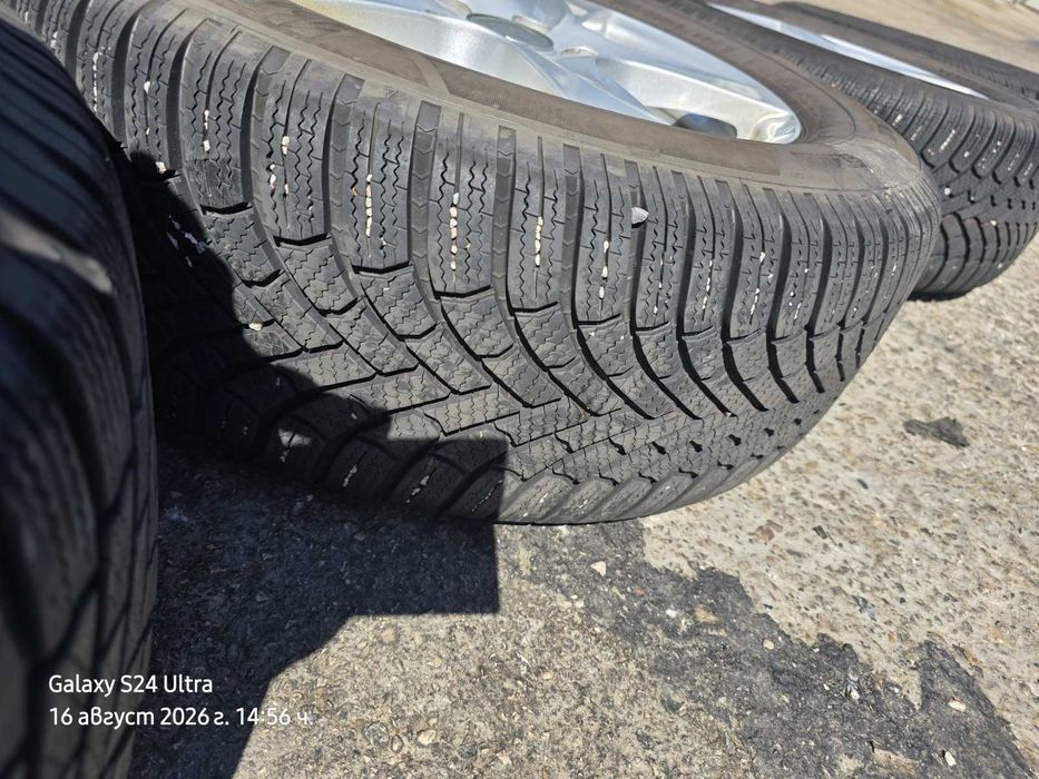 Оригинални лети джанти 16" 5x112 с зимни гуми Bridgestone 215/60/R16 за VW, Audi, Skoda, Seat