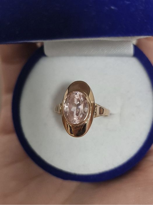 Золотое, советское кольцо 583 пробы с гранатитом