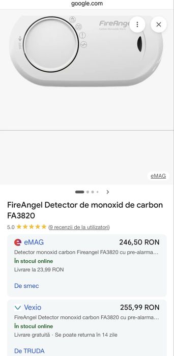 Detector de Monoxid de Carbon FireAngel FA3820 – Nou