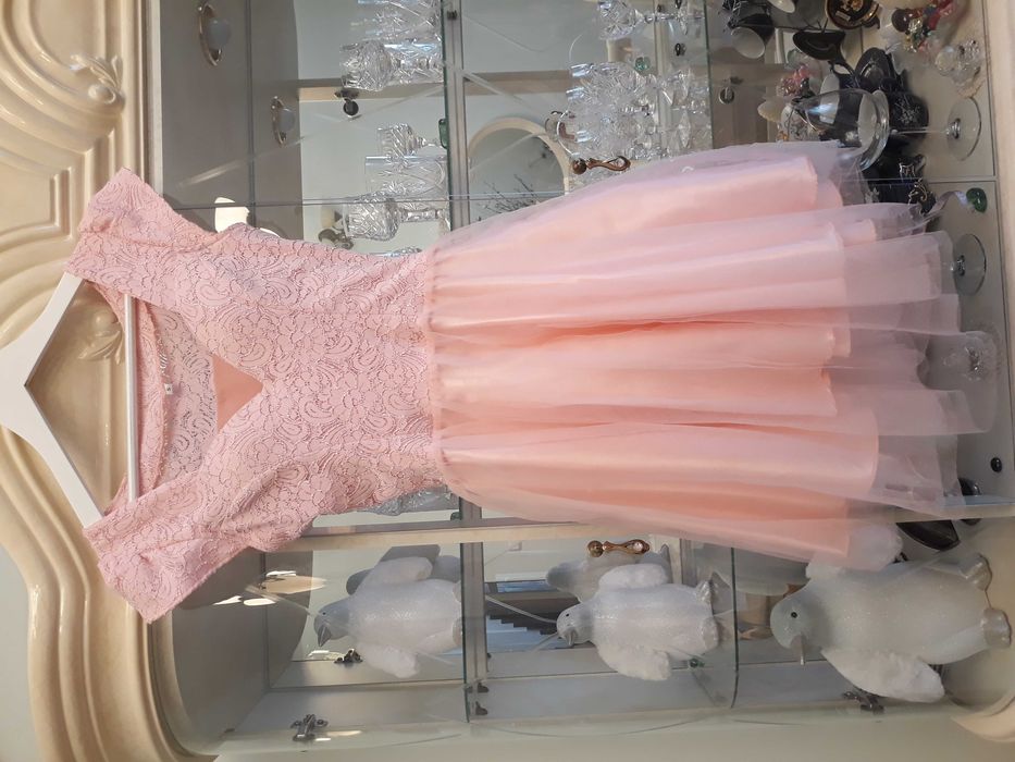 Rochie de vara scurta tulle noua roz babydoll S