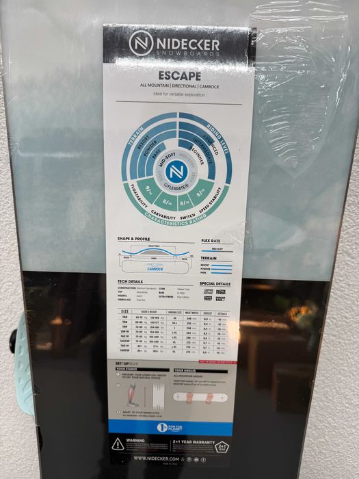 placa snowboard nidecker escape L159cm