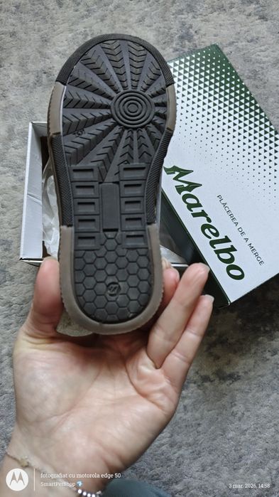 Pantofi casual elegant copii maro auriu Marelbo piele
