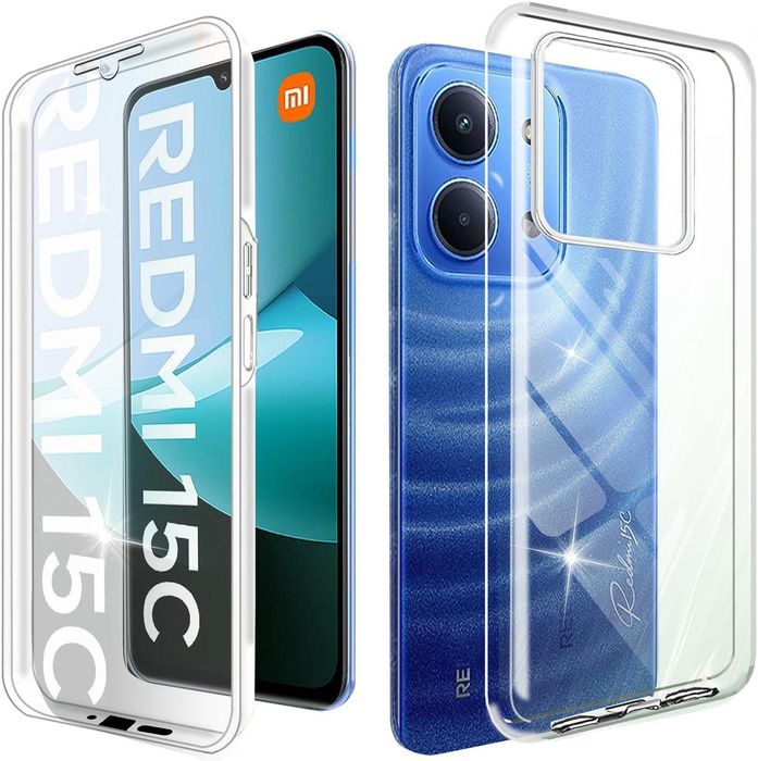 Прозрачен 360° градуса кейс за xiaomi redmi 15c