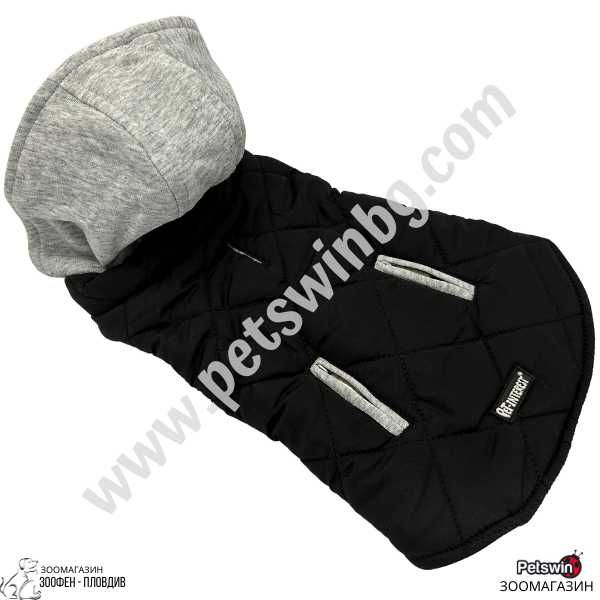 Яке за Куче- с Качулка- XS, S, M, L, XL- Черна разцветка- Pet-Interest