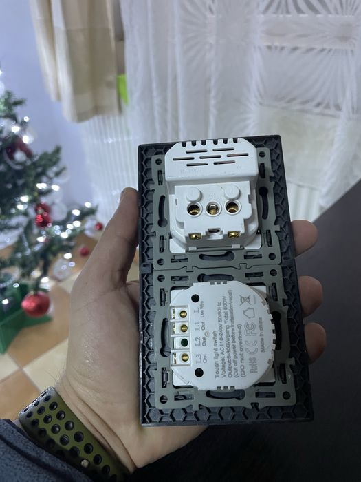 Intrerupator Touch dublu, cu priza, USB-A si USB-C