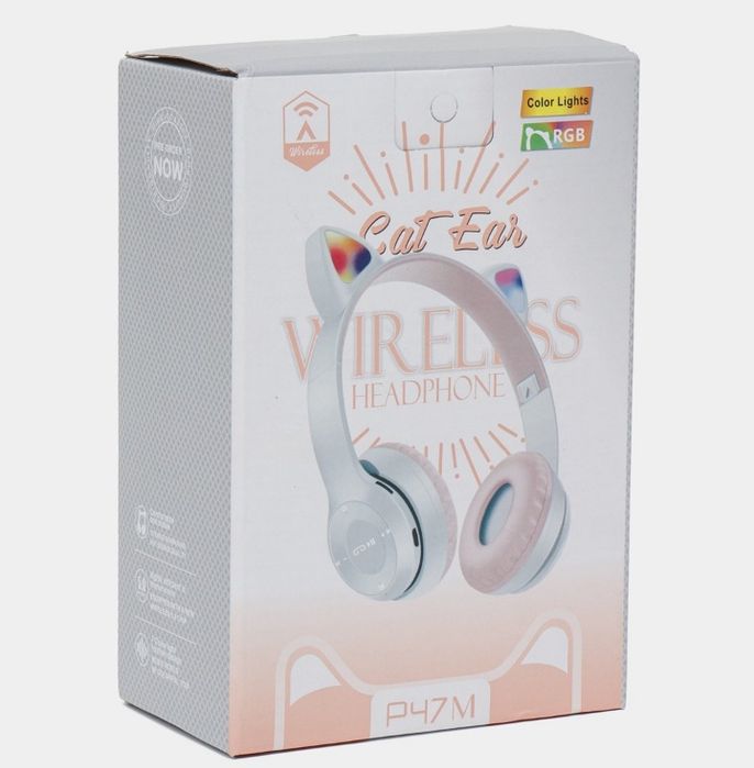 Bolalar uchun simsiz quloqchinlar,mushukli va yorugʻli quloqchin