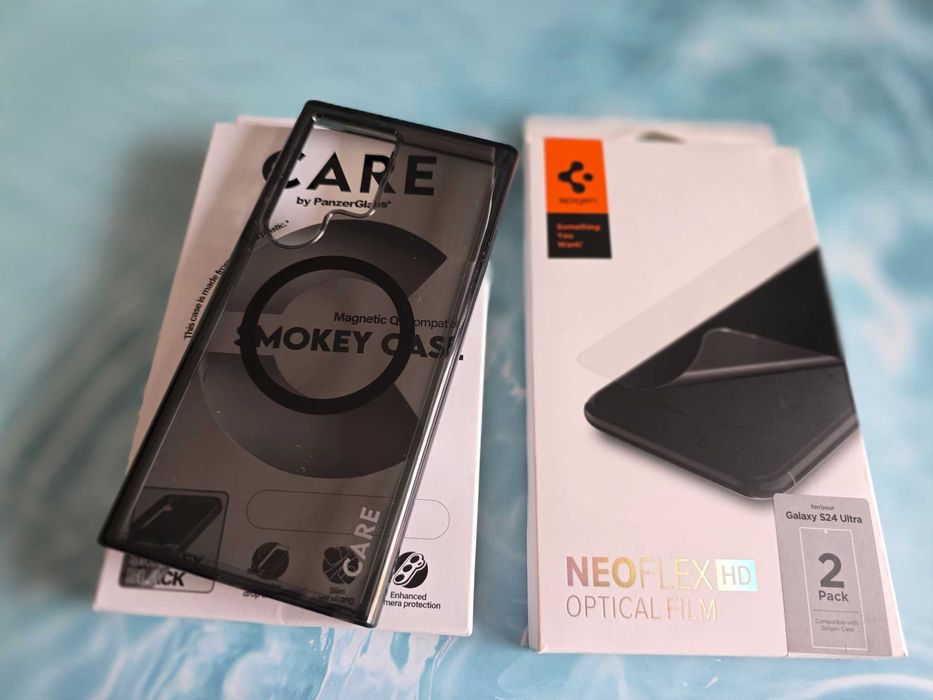 кейс PanzerGlass CARE Smokey Samsung Galaxy S24 Ultra + Spigen NeoFlex