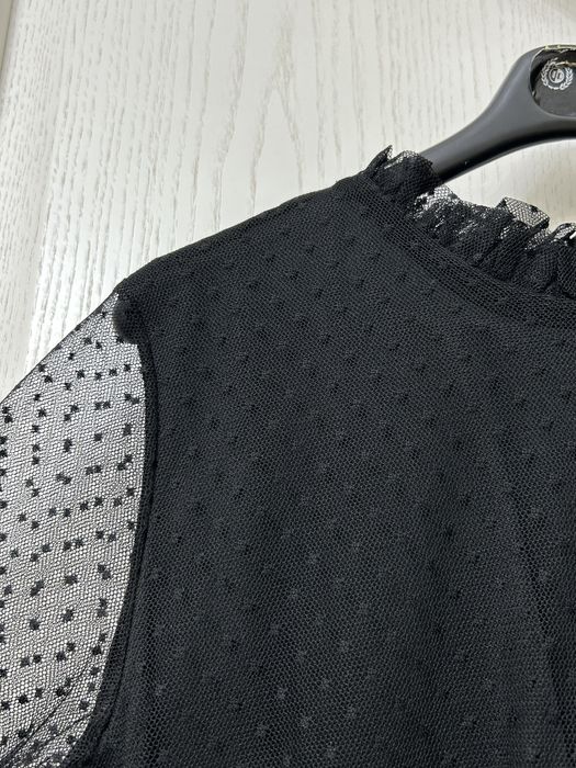 Черное турецкое платье в горошек, размер S