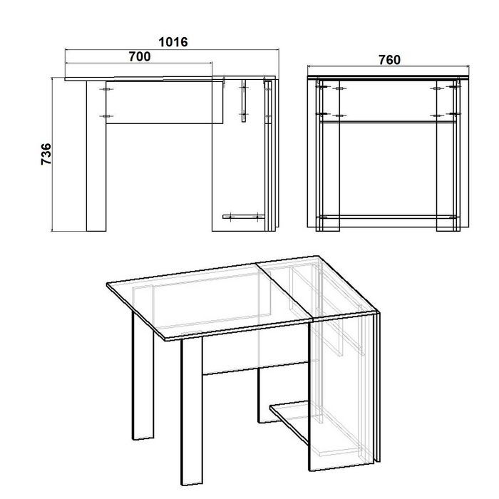 Нова! Трапезна сгъваема маса Компанит Стол-Книжка-1