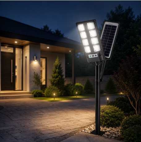 Улична соларна лампа BK260-8, 55 см, 8 LED диода, вграден соларен панел, дистанционно управление, сензор за светлина