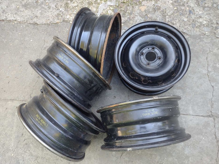 Set 4+1 Jante Tabla R15 Dacia Logan 1 / Renault 4x100 (185/65/15) + Capace