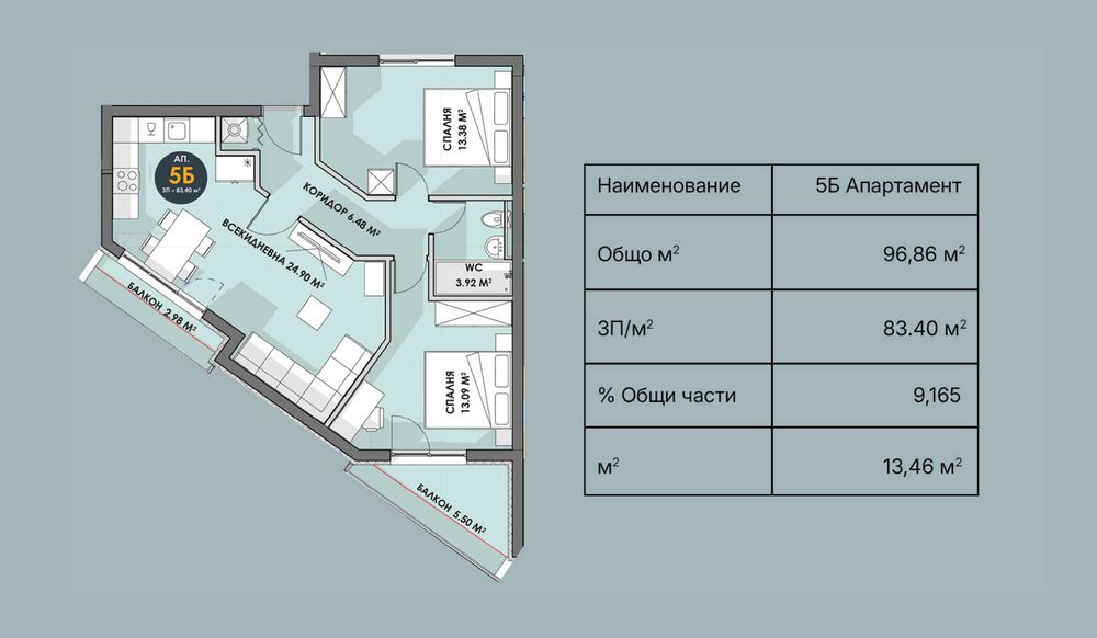 Продава се Тристаен апартамент в Плевен, Дружба 1 - 97 кв.м за 950 €/кв.м - Снимка #3