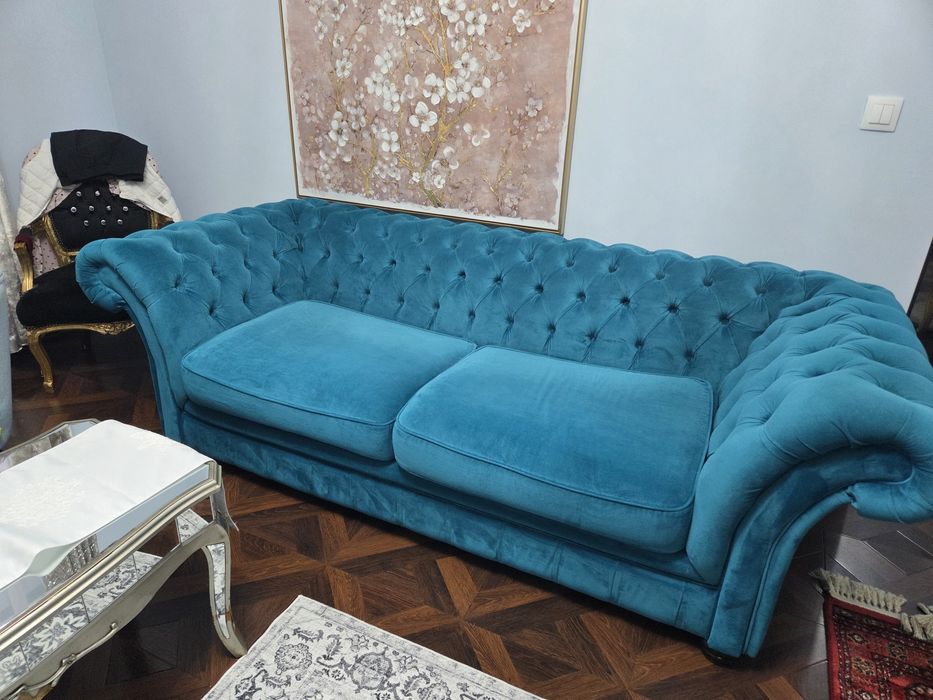 Vand Canapea Chesterfield+Fotoliu