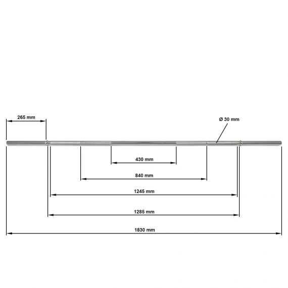 Прав Лост Ф30 мм - 183 см, Лостове за Тренировки, Фитнес Щанга