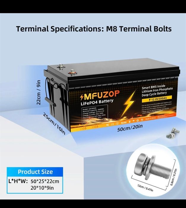 Baterie Lifepo4 12v 300Ah