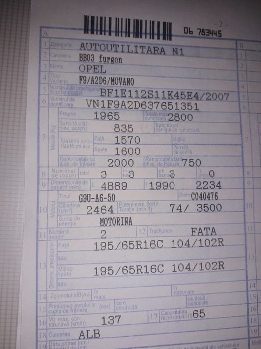 Cutie de viteze manuala Opel Movano, pentru motor 2.5cdti tip G9U 650