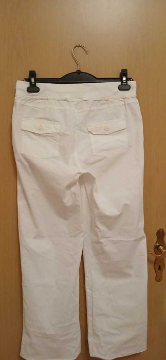 Джинсовые белые капри, штаны белые х/б