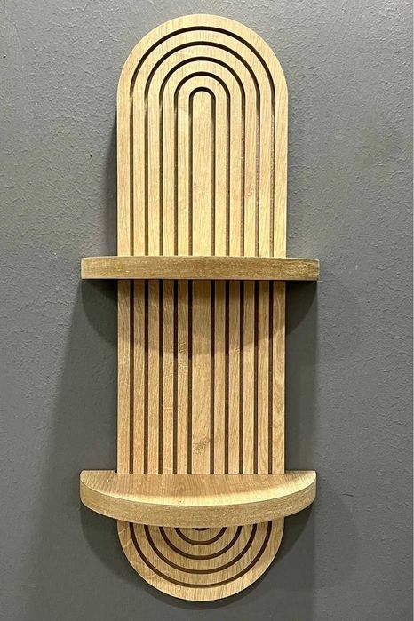 Дъбова Декоративна Стенна Етажерка 54x20 см