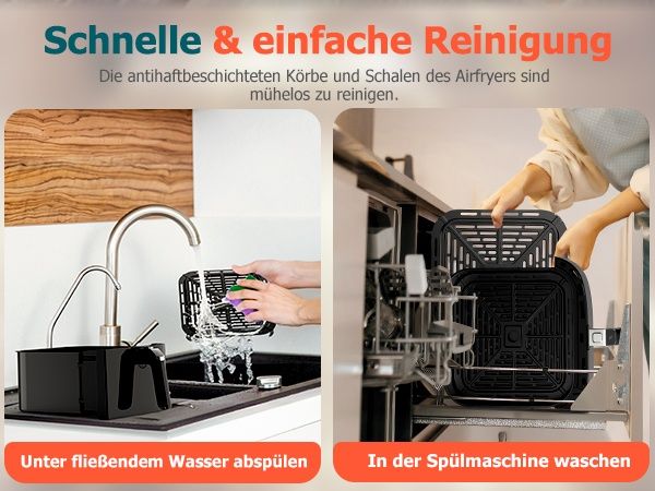 3000W Двузонов еър фрайър, фритюрник с горещ въздух 9 литра, 2 х 4,5л