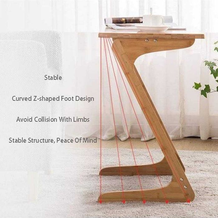 Маса бамбук диван,  Z-образно, бюро за лаптоп, нощно шкафче 112