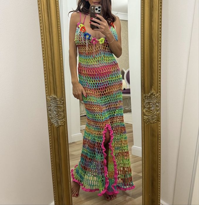 Rochie crosetata de vara  manual pe comanda !