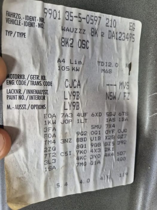 Dezmembram Audi A4 B8.5 2.0 CJCA