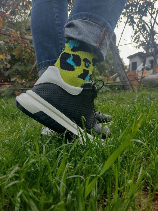 Сникърси индиго естествена кожа