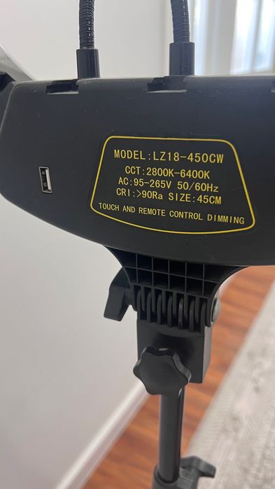 Кольцевая лампа штатив 180 см светодиодная для видео 45 см диаметр