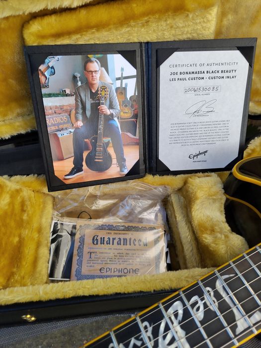 Epiphone Les Paul Joe Bonamassa Black Beauty '58 Custom Inlays Outfit