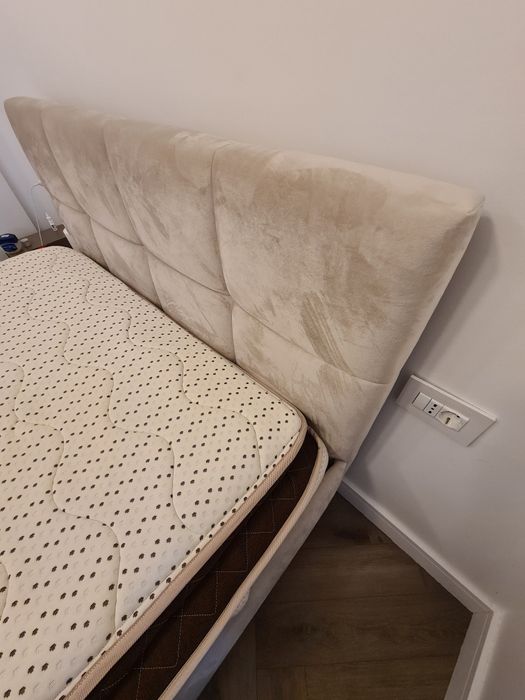 Pat 140 x 200 cu lada si somniera + saltea