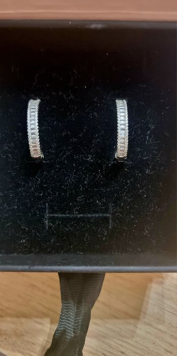 Серебряные серьги-конго с цирконами