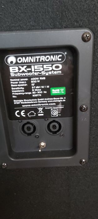 Vând două boxe pasive noi Omnitronic