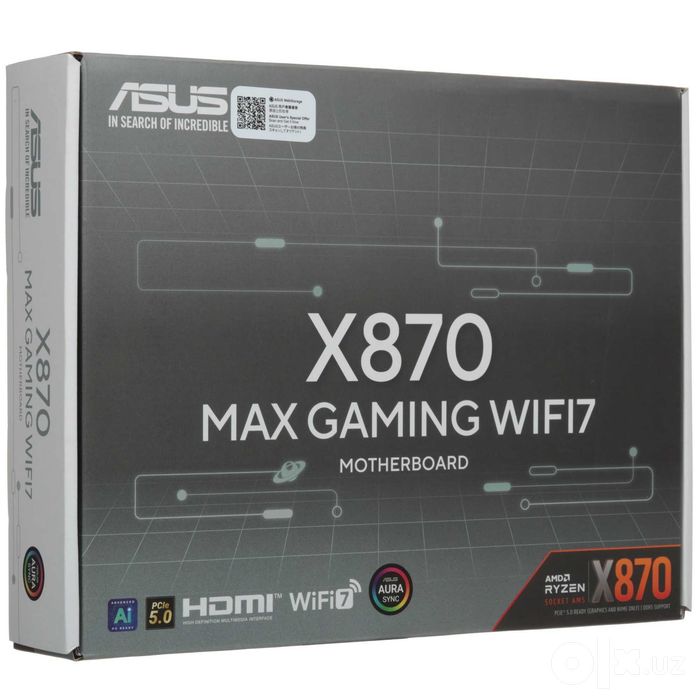 - Материнская плата MB Asus AMD AM5 X870 Max Gaming WiFi7 DDR5