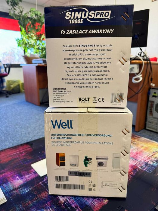 UPS VOLT Polska SInus PRO 1000VA 700W/centrala termica baterie externa