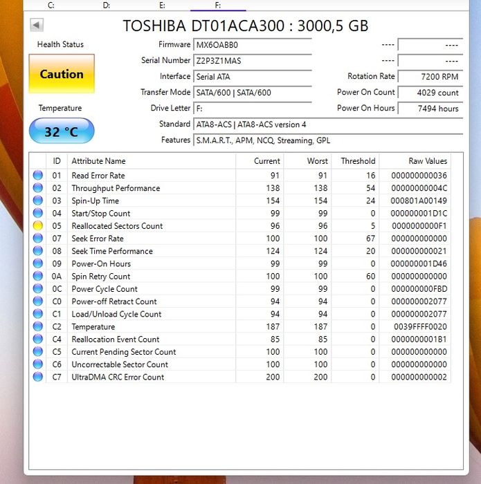 HDD Toshiba 3 tb