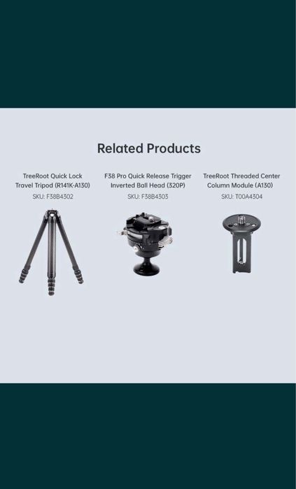 Trepied Fibra Carbon Falcam TreeRoot Quick Lock Travel Tripod with 320P Inverted Ball Head T00A4301