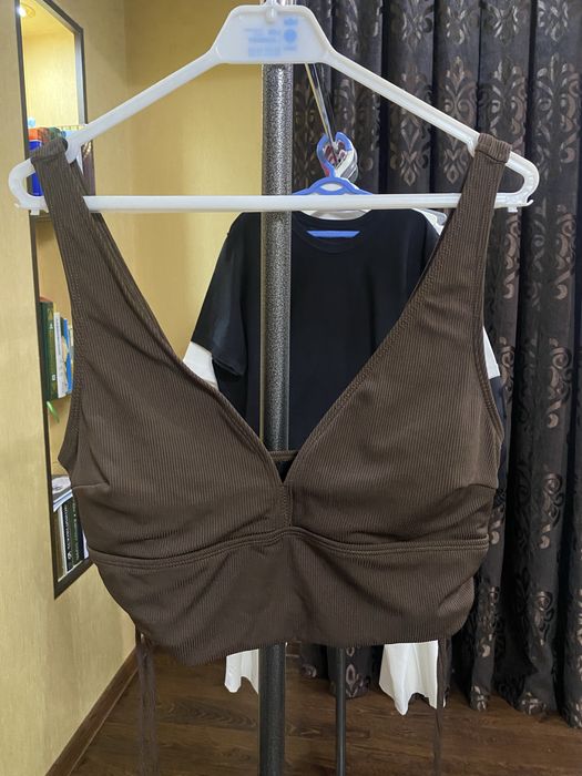 Трендовый купальник в рубчик в цвете «Горький шоколад»